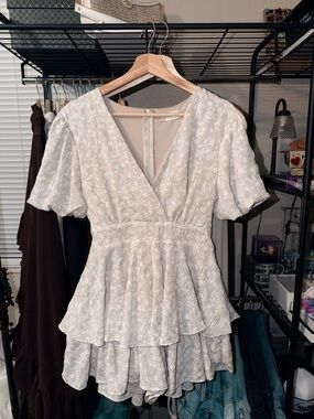 Altar'd State Cream Floral Tiered Romper